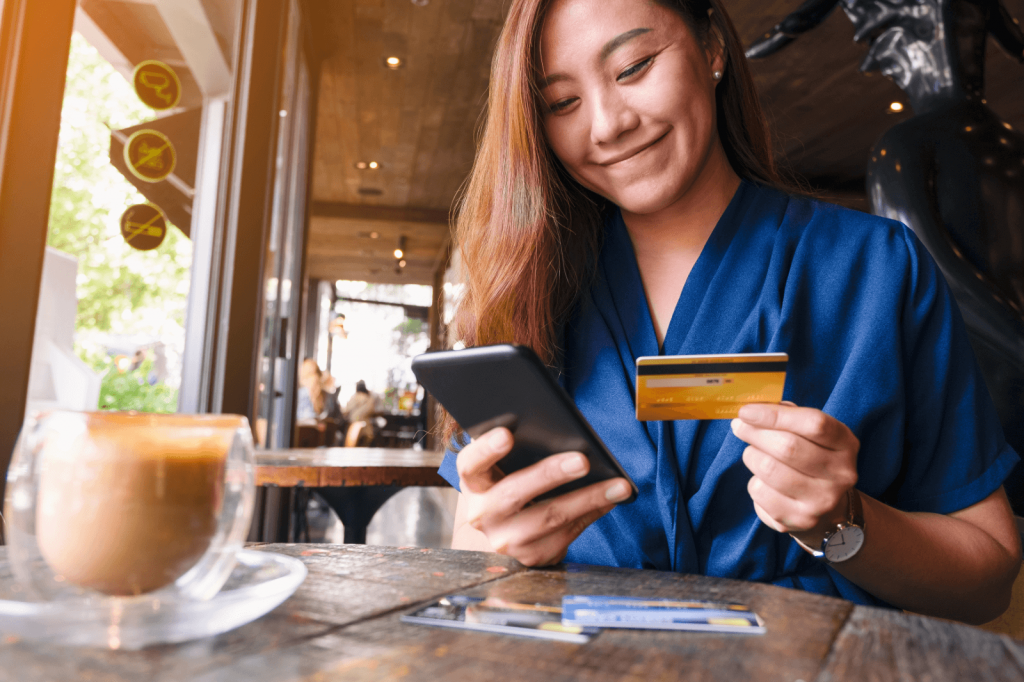 Businessperson using a credit card