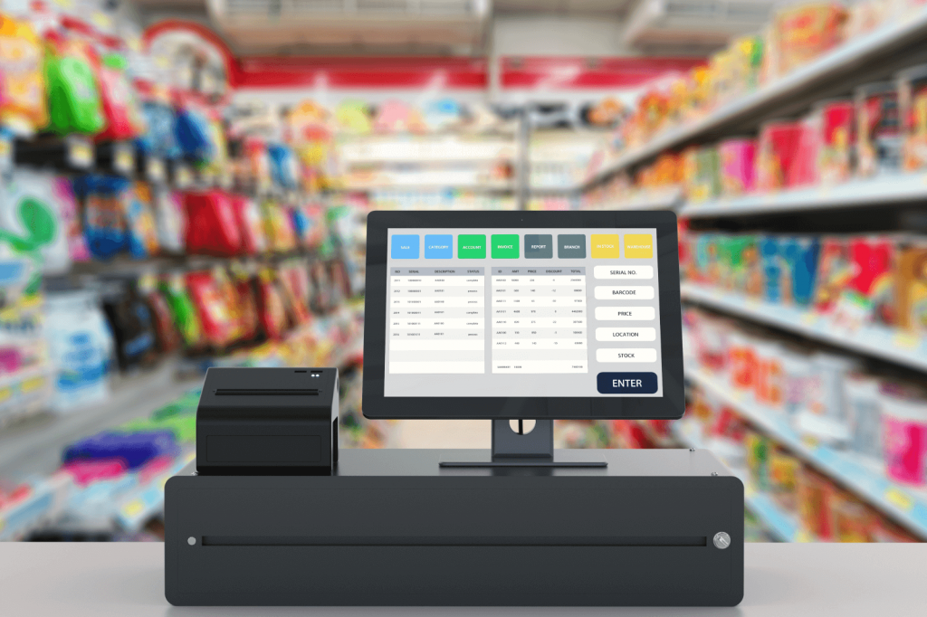 POS system at a retail store