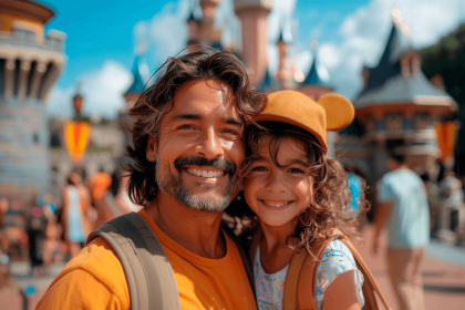 Guest wearing Pride-themed Mickey Ears at Walt Disney World