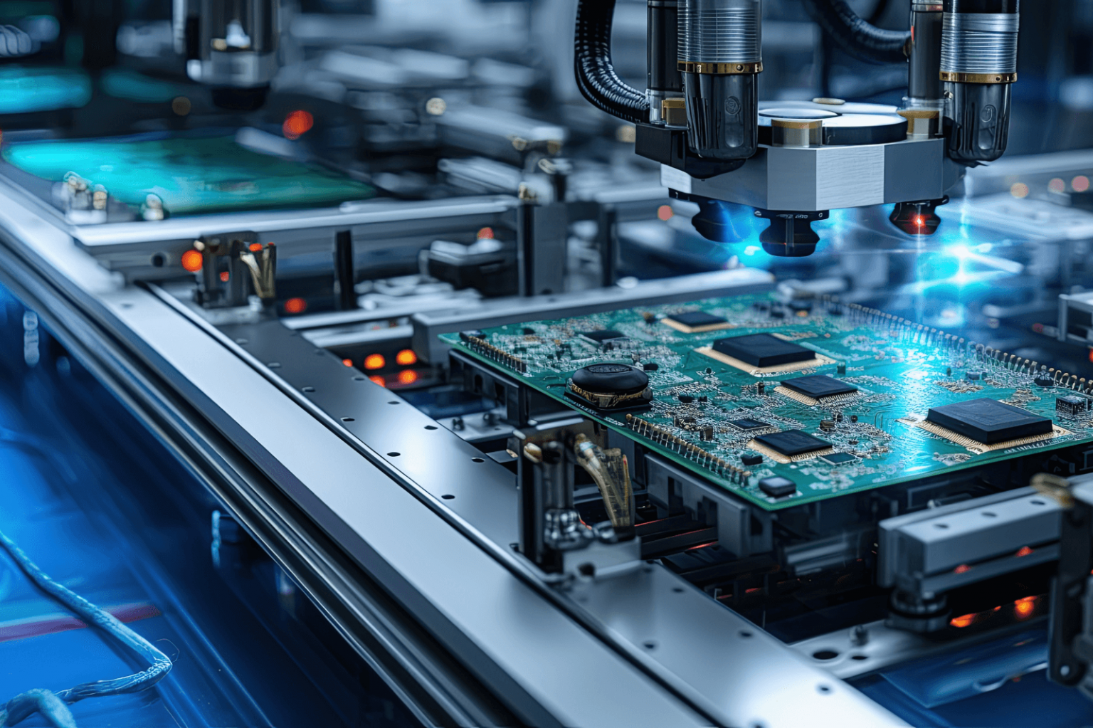 Raspberry Pi computers on production line