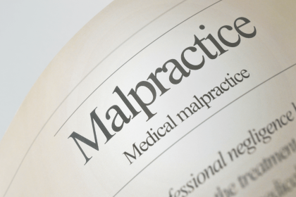 Medical malpractice text in a dictionary