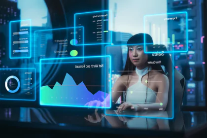 User interacting with AEON Bank digital banking app interface