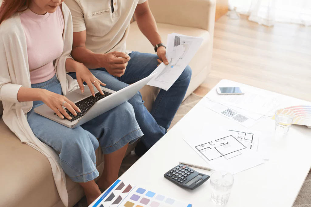 Couple Reviewing Mortgage Options