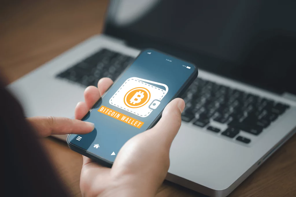 Mobile app displaying a Bitcoin wallet