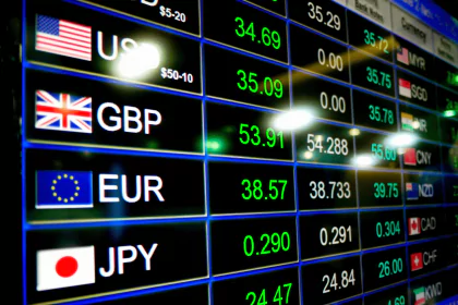 Display of international money transfer exchange rates