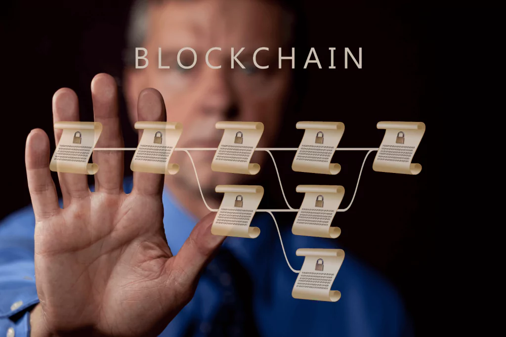 Blockchain technology illustration