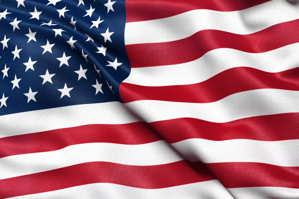 Close-up of the American flag.